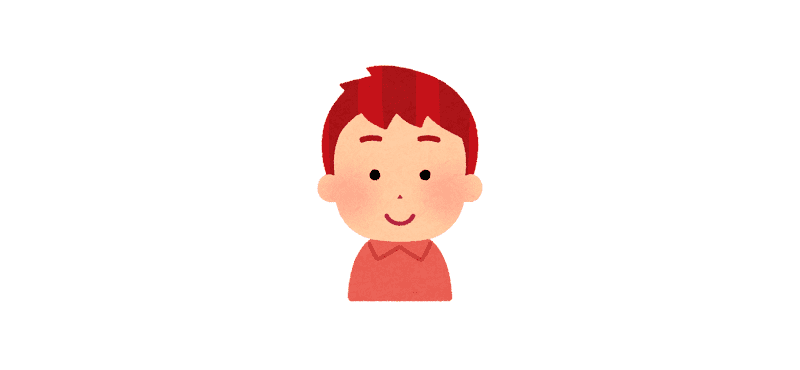 赤い髪の色の男の子のイラスト